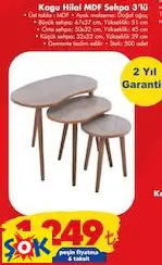 KAGU HİLAL MDF SEHPA 3'LÜ